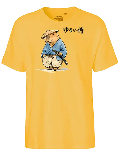 Capybara Zen Mönch Japanische Vintage Tuschekunst - Niedlicher Capybara als Zen-Mönch im japanischen Vintage-Stil, humorvolle Tuschekunst. - Fairtrade T-Shirt