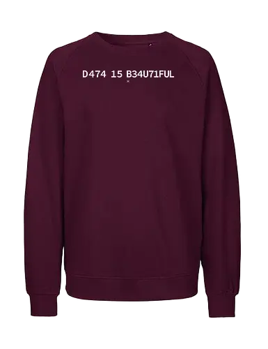 Data is Beautiful - Pi day, data, geek, nerd, minimalism, minimal, science, scientist, mathematics, maths, teacher, student, learning, patterns - Fairtrade Sweatshirt