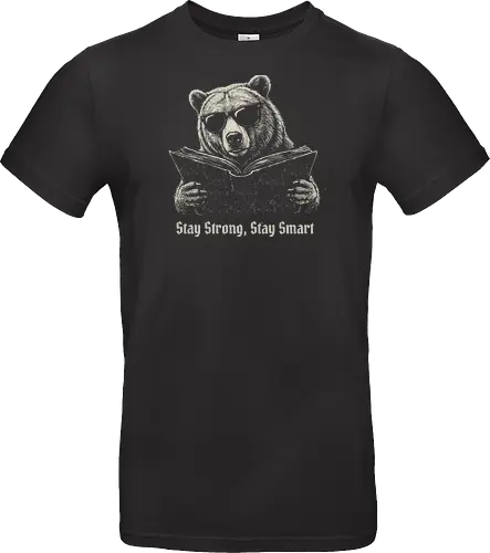 Cooler Bär Liest Buch Dunkle Vintage Illustration