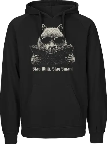 Bleib Wild Bleib Klug — Capybara Liest Buch Coole Dunkle Vintage Illustration