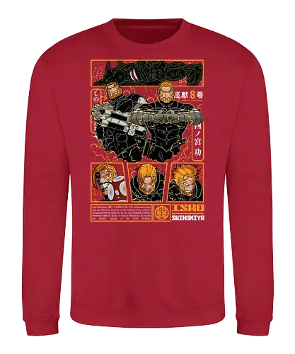 Isao – Defense Force Leader - isao shinomiya, defense force, anime soldier, kaiju battle, action anime, manga series, japanese anime, anime art, commander character, monster fight, anime aesthetic, military anime, strong leader, kaiju anime - Sweatshirt