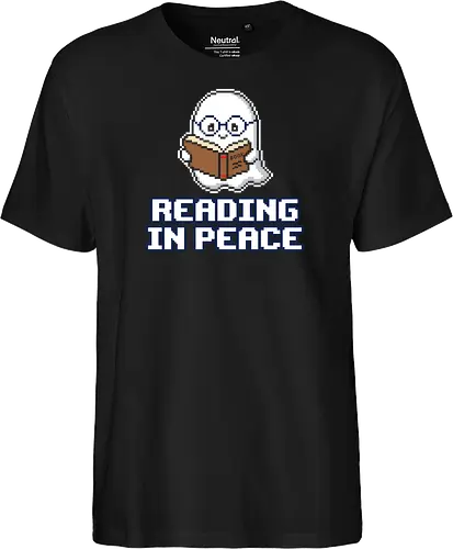 Reading In Peace - Funny Pixel Art Ghost Book Lover