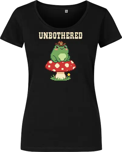 Unbothered Cowboy Frog on Mushroom - Cute Pixel Art