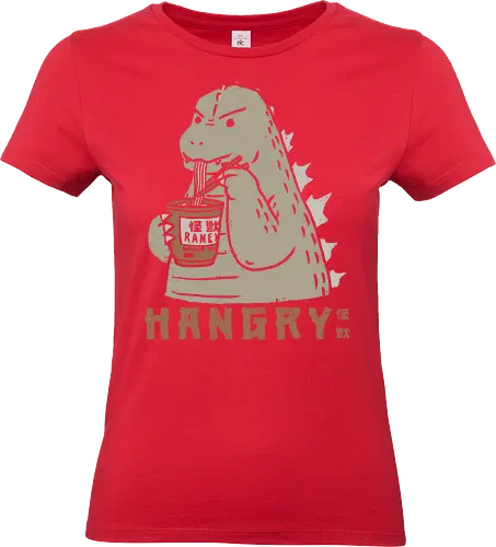 Hangry Kaiju - kaiju, hangry, hungry monster, angry kaiju, monster art, monster 01, Kaiju, kaiju ramen, monster ramen - Standard T-Shirt (Women)