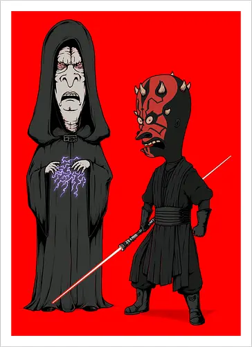 Stupid Darkside - darkside, vader, beavis, cornholio, 90's cartoons, villains, sci-fi movie, 70's movies, lightsabers, darth, sith - Artprint