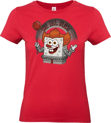 As long we all Float - horror movies, killer clown, Clown, killer clown, deadlights, evil clown, spongebob meme, red balloon, horror clown, scary clown - Standard T-Shirt (Women)