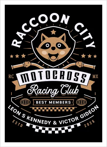 Raccoon City Racing Club - Horror, Evil - Artprint