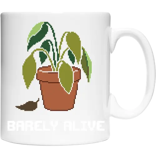 Sad Wilting Houseplant - Funny Plant Killer Pixel Art