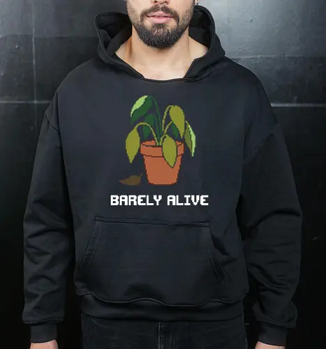 Sad Wilting Houseplant - Funny Plant Killer Pixel Art