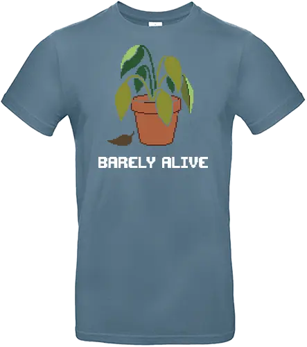 Sad Wilting Houseplant - Funny Plant Killer Pixel Art - houseplant, pixel art, dying plant, wilting plant, sad plant, plant killer, black thumb, funny plant, 8 bit, retro aesthetic, potted plant, indoor plant, bad gardener, plant mom, plant dad, tired, relatable humor, terracotta pot, dead plant, plant lover gift - Standard T-Shirt