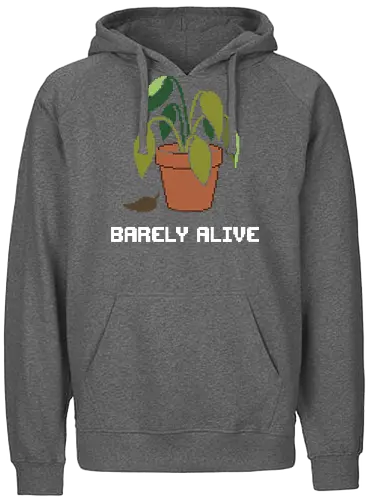 Sad Wilting Houseplant - Funny Plant Killer Pixel Art - houseplant, pixel art, dying plant, wilting plant, sad plant, plant killer, black thumb, funny plant, 8 bit, retro aesthetic, potted plant, indoor plant, bad gardener, plant mom, plant dad, tired, relatable humor, terracotta pot, dead plant, plant lover gift - Fairtrade Hoodie