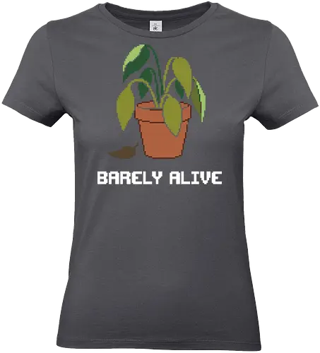 Sad Wilting Houseplant - Funny Plant Killer Pixel Art - houseplant, pixel art, dying plant, wilting plant, sad plant, plant killer, black thumb, funny plant, 8 bit, retro aesthetic, potted plant, indoor plant, bad gardener, plant mom, plant dad, tired, relatable humor, terracotta pot, dead plant, plant lover gift - Standard T-Shirt (Women)