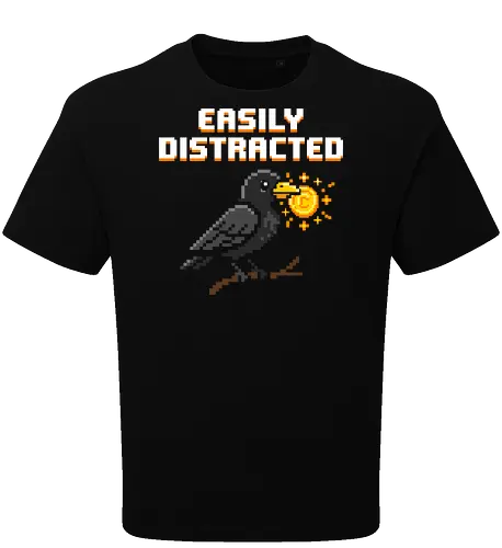 Shiny Object Collector - Pixel Art Magpie with Gold Coin