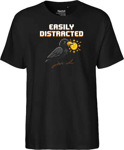 Shiny Object Collector - Pixel Art Magpie with Gold Coin