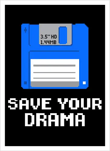 Retro Blue Floppy Disk - 90s Vintage Tech Pixel Art
