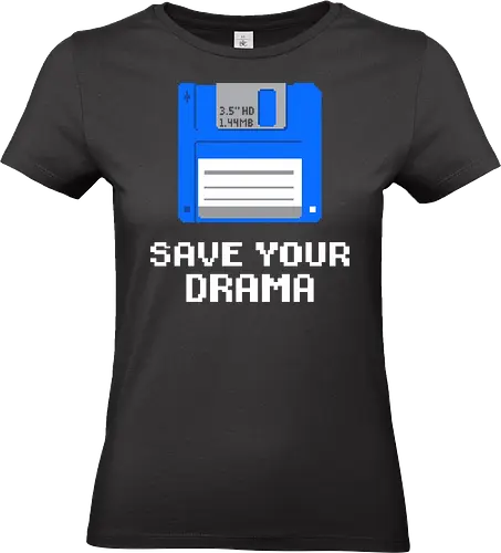 Retro Blue Floppy Disk - 90s Vintage Tech Pixel Art - floppy disk, diskette, save icon, pixel art, 8 bit, retro tech, vintage computer, 90s nostalgia, 90s kid, it humor, computer nerd, geek, programmer, coder, tech support, old school, retro aesthetic, pc gaming, computing, technology - Standard T-Shirt (Women)