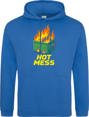 Hot Mess Dumpster Fire - Funny Retro Pixel Art