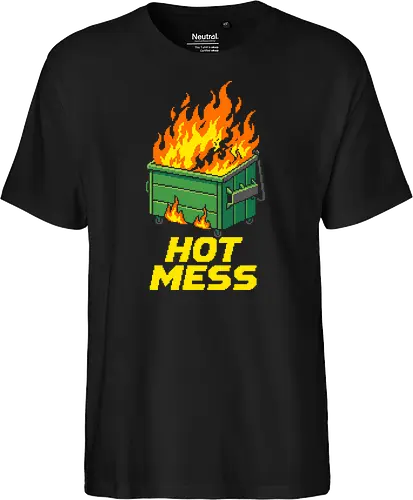 Hot Mess Dumpster Fire - Funny Retro Pixel Art