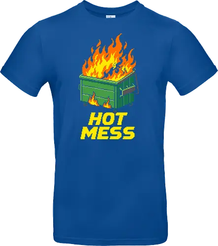 Hot Mess Dumpster Fire - Funny Retro Pixel Art