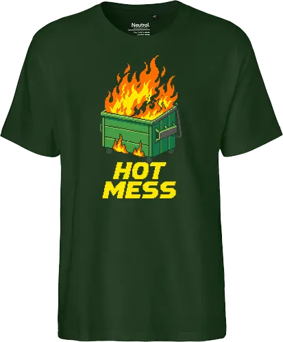 Hot Mess Dumpster Fire - Funny Retro Pixel Art