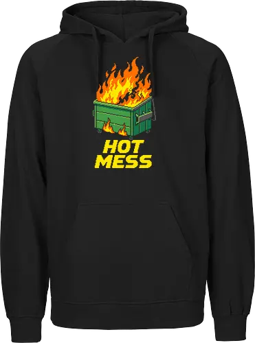 Hot Mess Dumpster Fire - Funny Retro Pixel Art