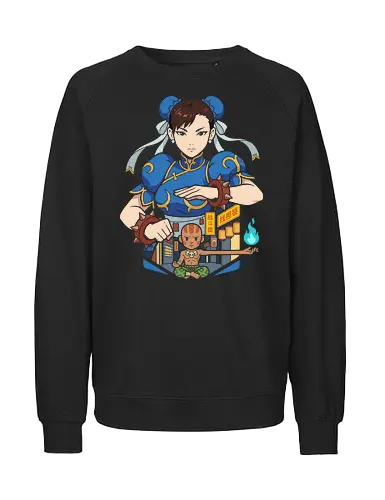 Chun-Li: Beat em up Heritage - Chun-Li, Beat em up, Dhalsim, retro gaming apparel, classic arcade fighter - Fairtrade Sweatshirt