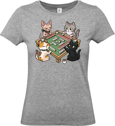Cat Mahjong - mahjong, board games, boardgame, cat, dice, dungeon master, gambling, game night, strategy, kitten, las vegas, lucky cat, mahjong queen, meow, player - Standard T-Shirt (Women)