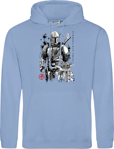 The bounty hunter and the child sumi e - series, television, bounty hunter, Bounty Hunter, japanese art, japan, sumi e - Standard Hoodie