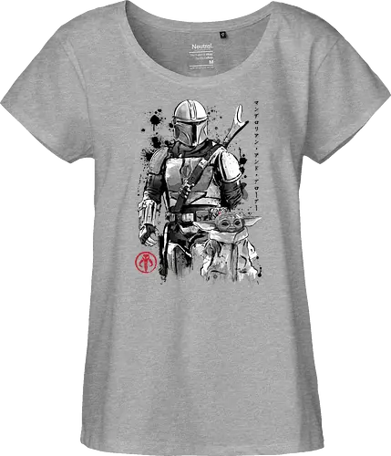 The bounty hunter and the child sumi e - series, television, bounty hunter, Bounty Hunter, japanese art, japan, sumi e - Fairtrade Girl Shirt