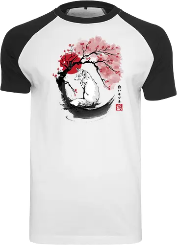 White kitsune sumi e