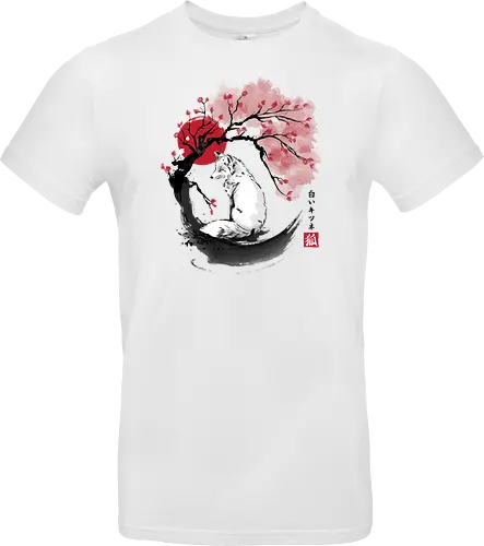 White kitsune sumi e