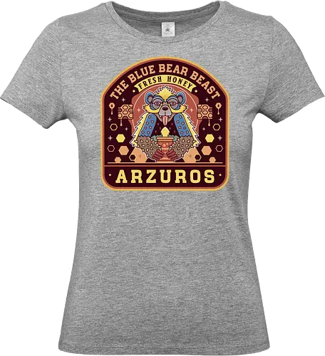 Arzuros Honey Emblem - arzuros, hunting, monster hunter stories 3, monster hunter world, gamer, gaming, video games, iceborne, palico, wyvern, felyne, monster hunter rise, monster hunter wilds, pukei pukei - Standard T-Shirt (Women)