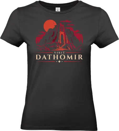 Visit The Red Curse World - sci fi, cult movies, film, galaxy, geek, movies, nerd, nostalgia, retro, science fiction, space, tourist, vintage, visit, warrior - Standard T-Shirt (Women)