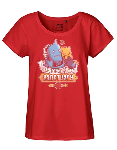 Alphonses Katzenheiligtum - Alphonse Elric Kunst, Fullmetal Alchemist, Katzenheiligtum, Al Katzen, Anime Shirt, Otaku Kultur, Kawaii Anime, süßer Streetwear, Geek Geschenk, Alphonse Rüstung, FMA Shirt, Anime Katzen, süßes dunkles Anime, Alphonse Chibi, Manga Katzenliebe - Fairtrade Girl Shirt