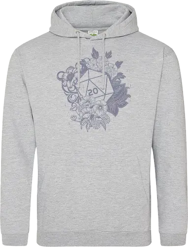 D20 Linocut - D20, Pen & Paper, Rollenspiel, Nerd, Pathfinder, Cthulu, Floral, Pen and Paper, Würfelspiele, Boardgames, Brettspiele, Fantasy, Drachen - Standard Hoodie