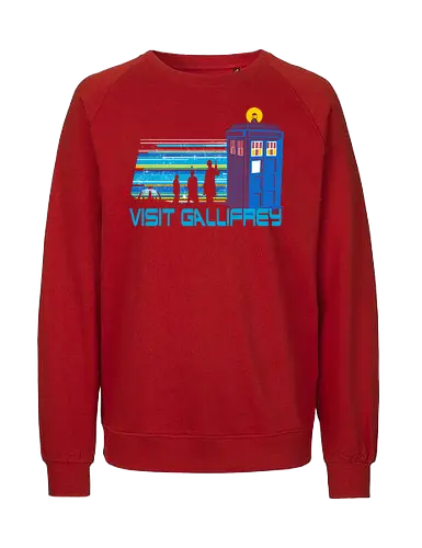 Visit Gallifrey - Doctor, tardis, matt smith, david tennant, scifi, tv show, classic scifi, science fiction - Fairtrade Sweatshirt
