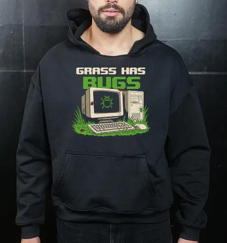 Grass Has Bugs Retro Computer Humor