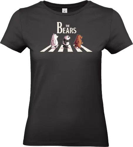 The Bears - bear, we bare bears, baby panda, panda, polar, cartoon, cartoon network, cute, abbey road, rock, music - Standard T-Shirt (Women)