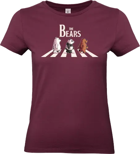 The Bears - bear, we bare bears, baby panda, panda, polar, cartoon, cartoon network, cute, abbey road, rock, music - Standard T-Shirt (Women)