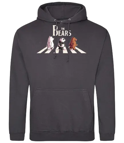 The Bears - bear, we bare bears, baby panda, panda, polar, cartoon, cartoon network, cute, abbey road, rock, music - Standard Hoodie