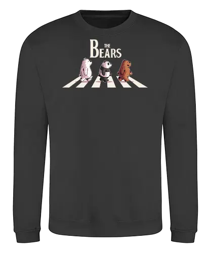 The Bears - bear, we bare bears, baby panda, panda, polar, cartoon, cartoon network, cute, abbey road, rock, music - Sweatshirt