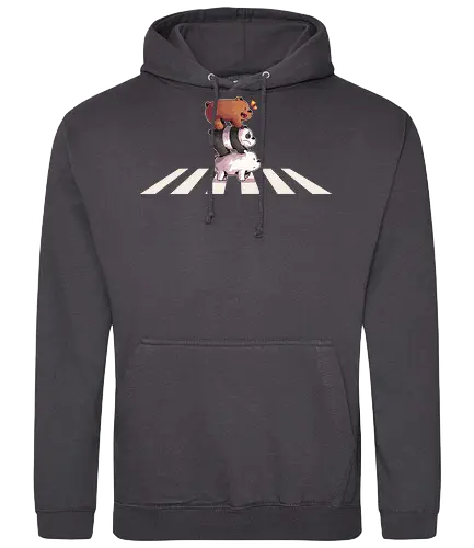 The Bear Road - bear, we bare bears, baby panda, panda, polar, cartoon, cartoon network, cute, abbey road, rock, music - Standard Hoodie