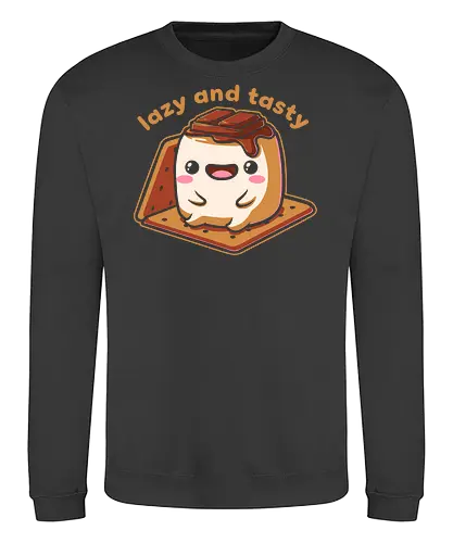 Cute Smore Tasty - smore, autumn, winter, bonfire, chocolate, marshmallow, nature, camping, adventure, comfy, food, sleep, tired, lazy, Sweet, Cute, Fun, Funny - Sweatshirt