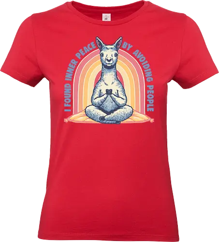 I found inner peace - Introvert, peace, funny, humor, animal, llama, sarcastic - Standard T-Shirt (Women)