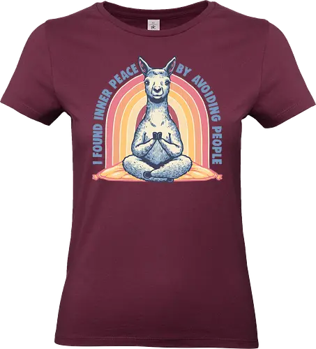 I found inner peace - Introvert, peace, funny, humor, animal, llama, sarcastic - Standard T-Shirt (Women)
