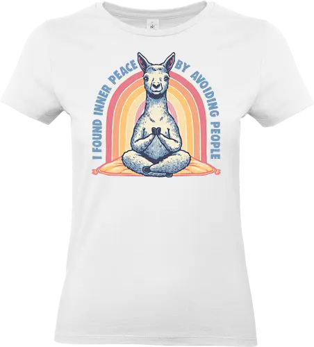 I found inner peace - Introvert, peace, funny, humor, animal, llama, sarcastic - Standard T-Shirt (Women)