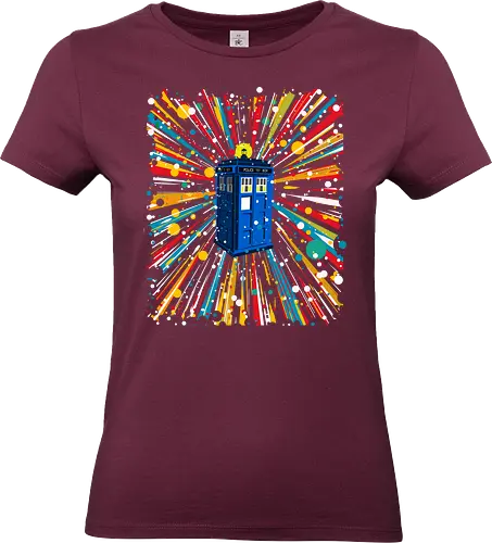 Space and time ship - Tardis, Chameleon Device, Time Lord, Gallifrey, Time And Space, Time And Space Travel, Blue Box, Mad Man In A Blue Box - Standard T-Shirt (Women)