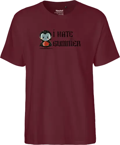 I hate summer - vampire, cute, summer, summertime, anti summer, kawai, funny - Fairtrade T-Shirt