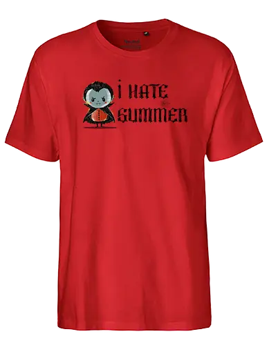 I hate summer - vampire, cute, summer, summertime, anti summer, kawai, funny - Fairtrade T-Shirt