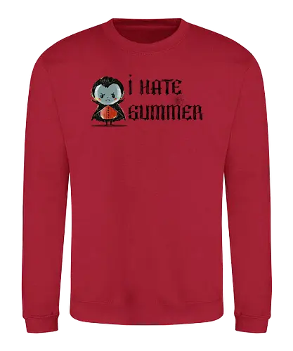 I hate summer - vampire, cute, summer, summertime, anti summer, kawai, funny - Sweatshirt
